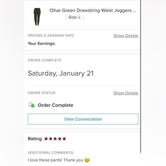 Dark Olive Joggers Track Pants - Picture 6 of 10